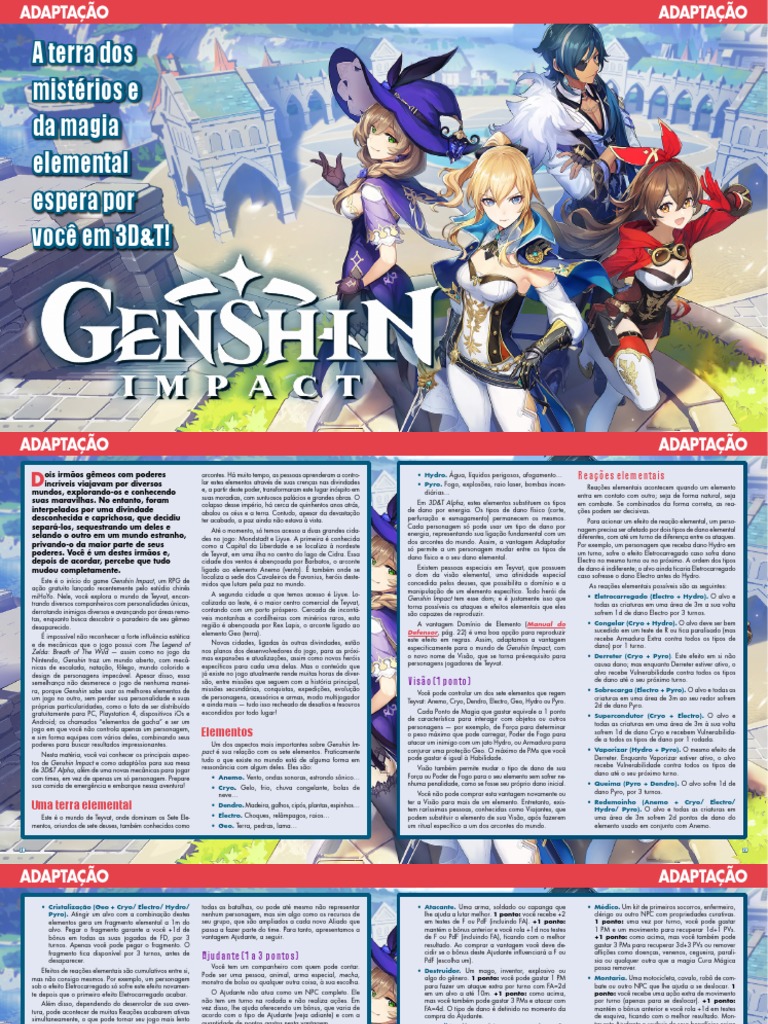 Genshin Impact 3.0: Dendro é a novidade que o RPG precisava