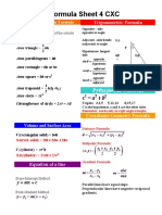 Maths Formula Sheet For CSEC