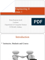 Software Engineering II: Rana Kamran Ayub Lecturer Department of Computer Science NCBA&E, Multan