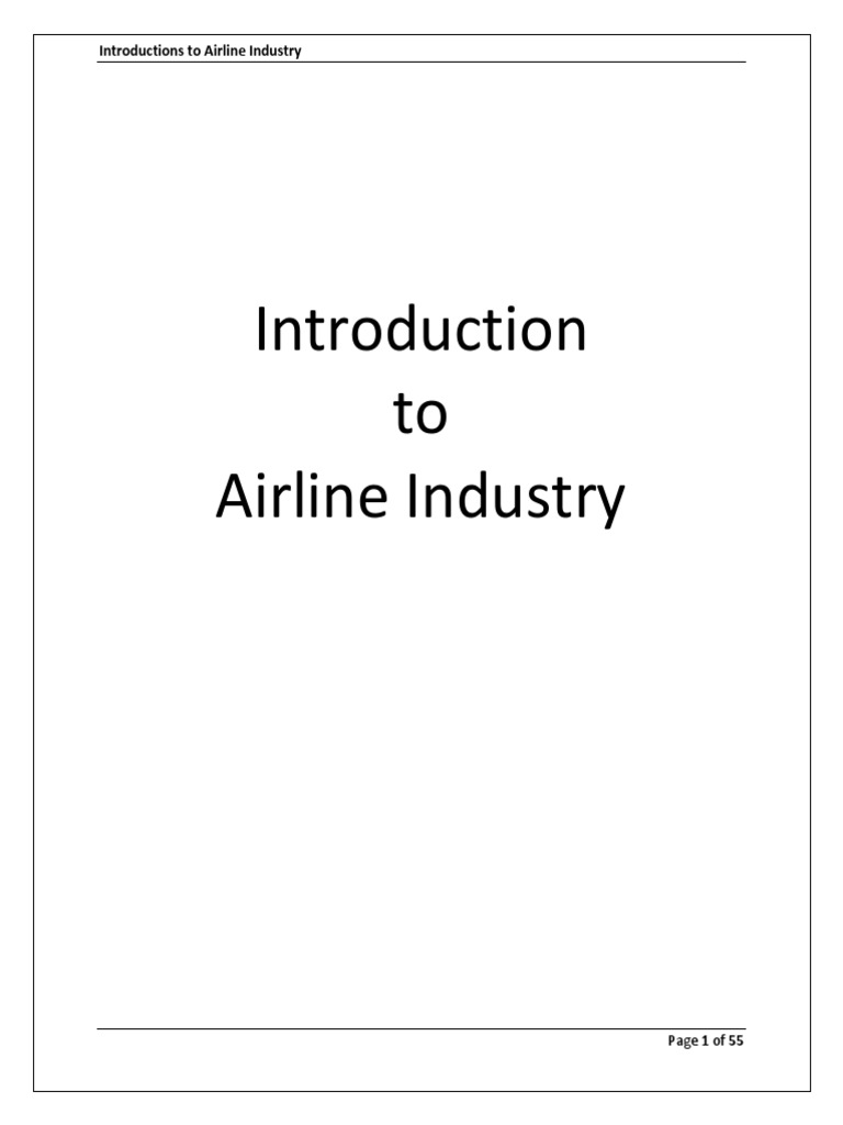 Introduction to the Airline Industry | PDF | Federal Aviation ...