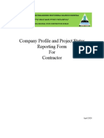 Profile and Project Status Reporting Form - Contractor