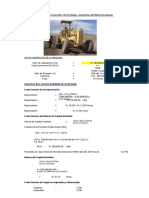 Costo Horario de Equipos Motoniveladora