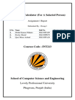 INT213 Project Report - Tax Calculator