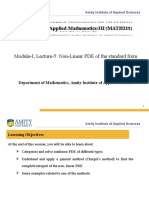 Course Title: Applied Mathematics-III (MATH211) : Module-I, Lecture-5: Non-Linear PDE of The Standard Form