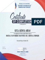 DICT LMS Certificate Critical Thinking
