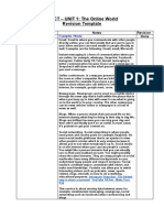 L2 ICT - UNIT 1: The Online World Revision Template: Subject Notes Revision Done