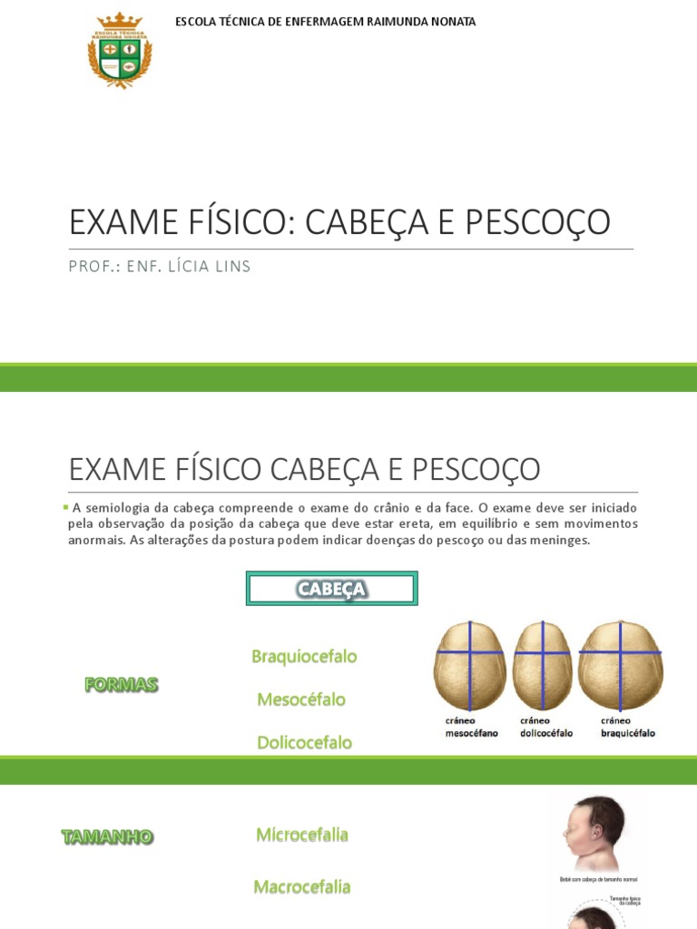 Exame Físico Cabeça e Pescoço | PDF | Especialidades médicas | Medicina ...