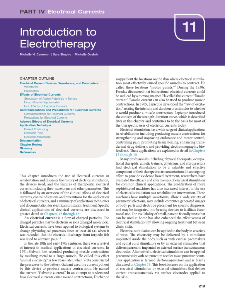 Introduction to Electrotherapy Techniques | PDF | Alternating Current ...