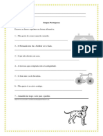 Ficha de Língua Portuguesa 3º Ano 2