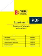 Experiment 1: Reactions of Aliphatic Hydrocarbons