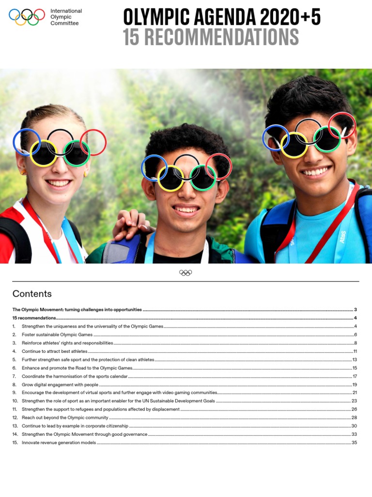 Olympic Agenda 2020+5 Recommendations | PDF | Olympic Games | Sports
