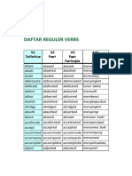 Daftar Reguler & Irreguler Verbs