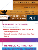 1 - Rizl111 Unit 1 - Republic Act 1425 (Rizal Law)