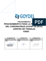 P-SSOMA-13 Procedimiento para La Prevención Del Coronavirus (COVID-19) en El Centro de Trabajo