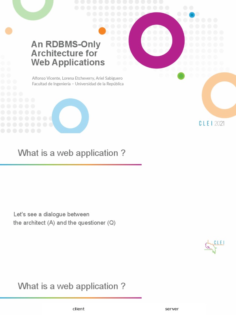An RDBMS-only Architecture For Web Applications | PDF | World Wide Web ...