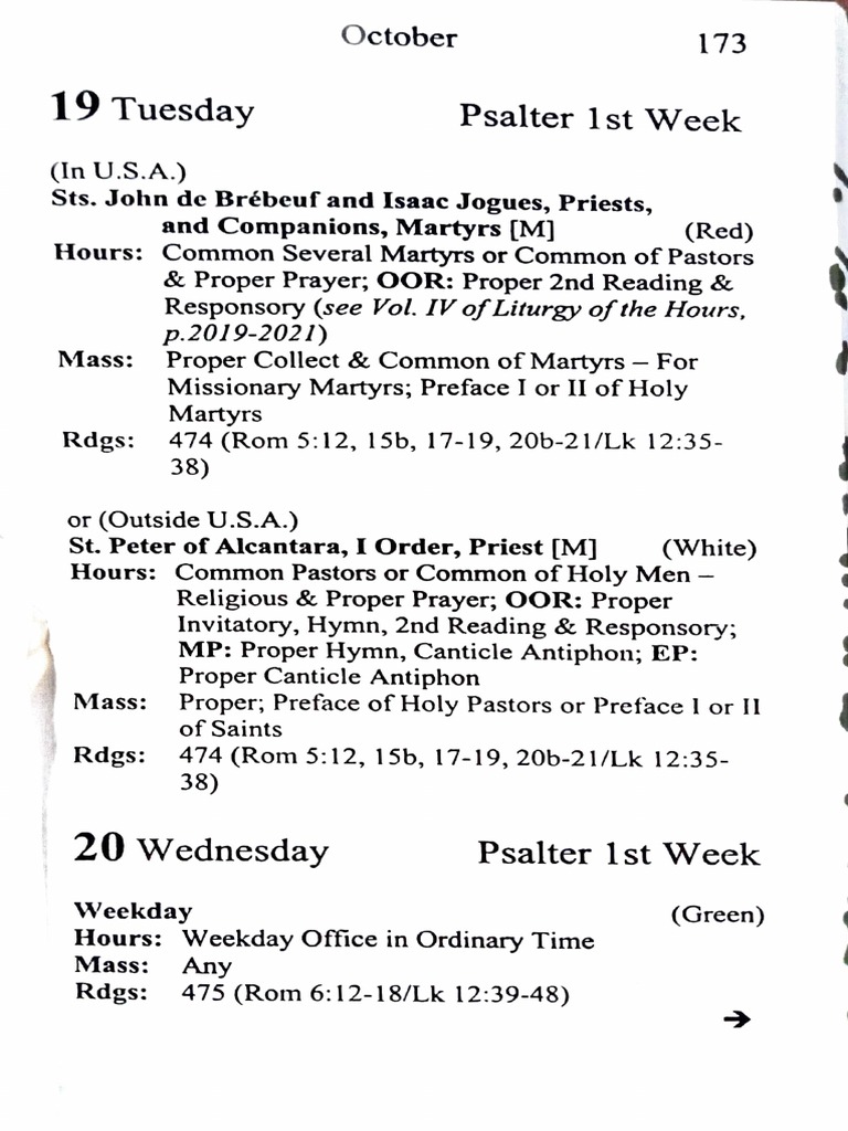 19 Tuesday: Psalter 1st Week | PDF | Mass (Liturgy) | Catholic Church
