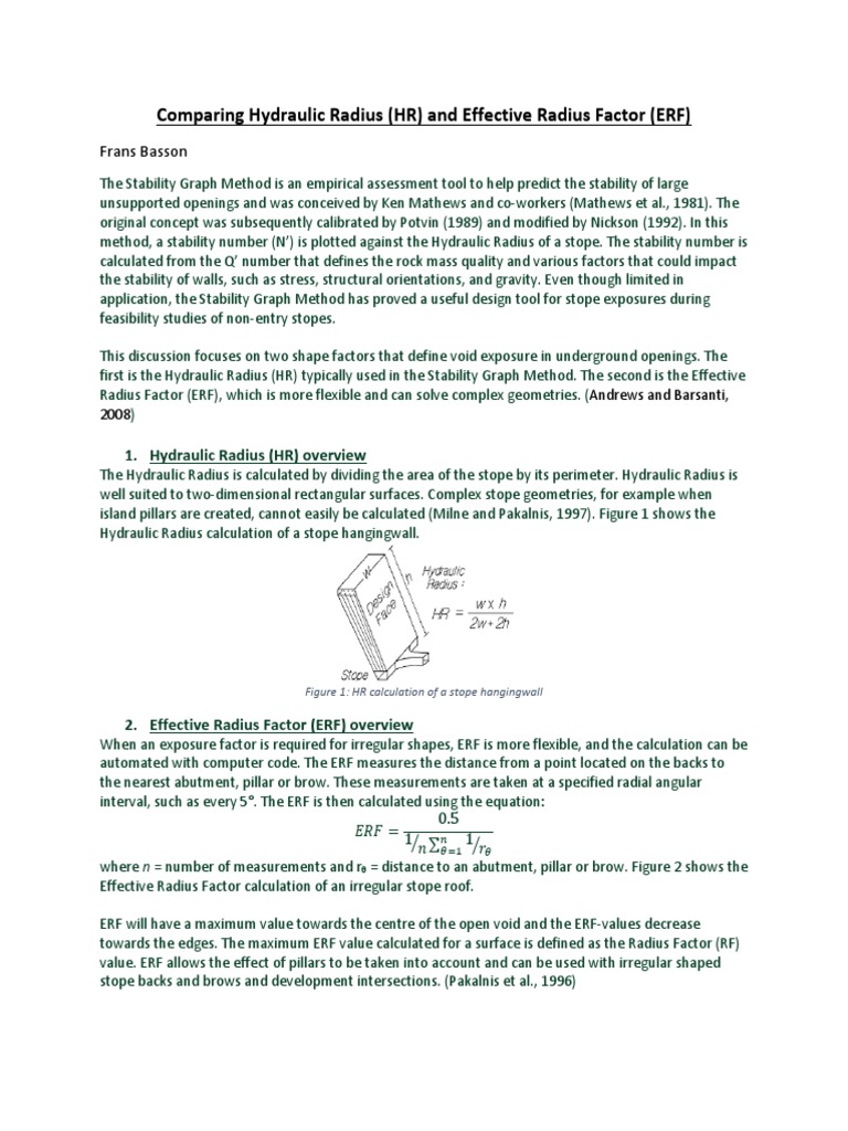 Hydraulic vs. Effective Radius Factors | PDF | Plane (Geometry) | Comma ...