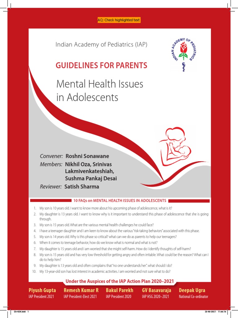 Mental Health Issues in Adolescents: Guidelines For Parents | PDF ...
