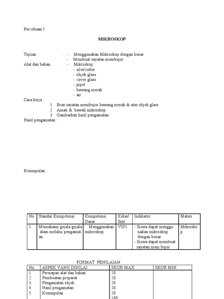 Ujian Praktik Ipa Biologi Kelas Ix
