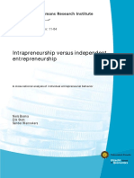 Intrapreneurship Versus Independent Entrepreneurship: Tjalling C. Koopmans Research Institute