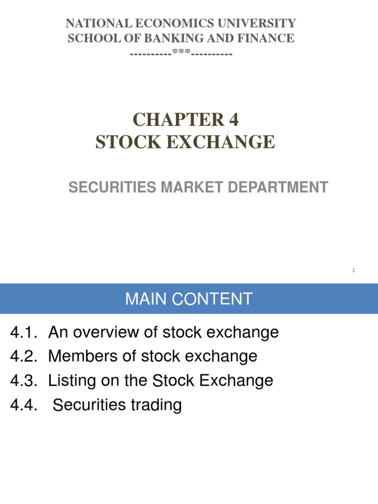 assignment on stock exchange pdf