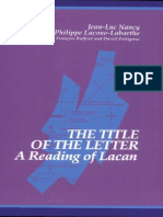 (SUNY Series in Contemporary Continental Philosophy) Jean-Luc Nancy, Philippe Lacoue-Labarthe - The Title of The Letter - A Reading of Lacan-State University of New York Press (1992)