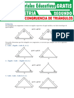 Ejercicios de Congruencia de Triángulos Para Segundo Grado de Secundaria