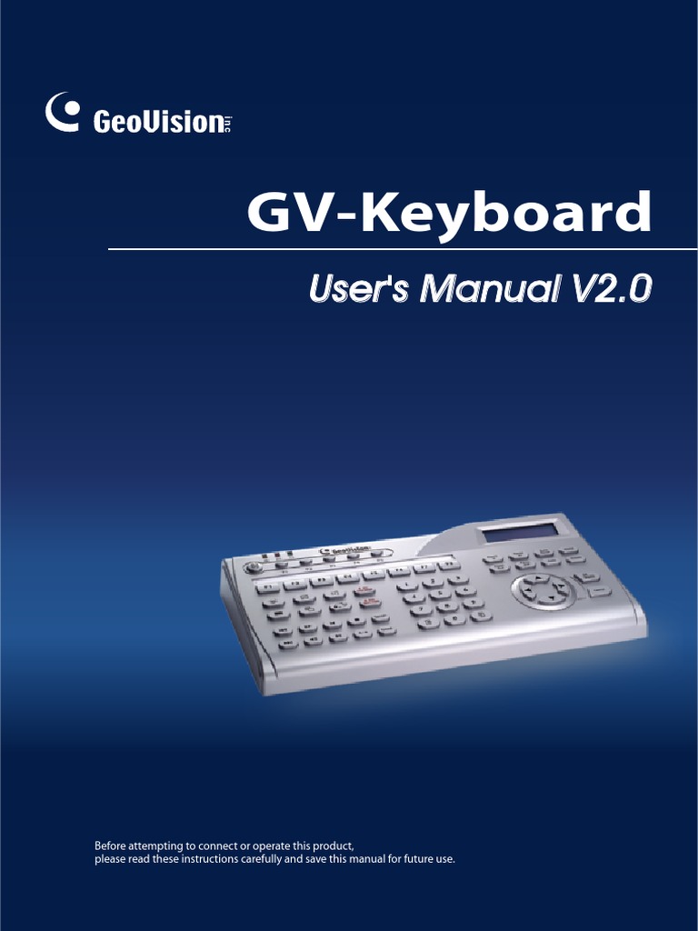 GV-Keyboard: User's Manual V2.0 | PDF | Device Driver | Power Supply