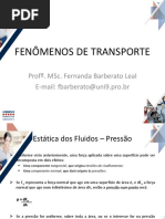 Aula 6 - Estática Dos Fluidos - Teorema de Stevin Teorema de Stevin, Lei de Pascal