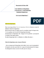 Chapitre 1 Qu'est Que La Linguistique?