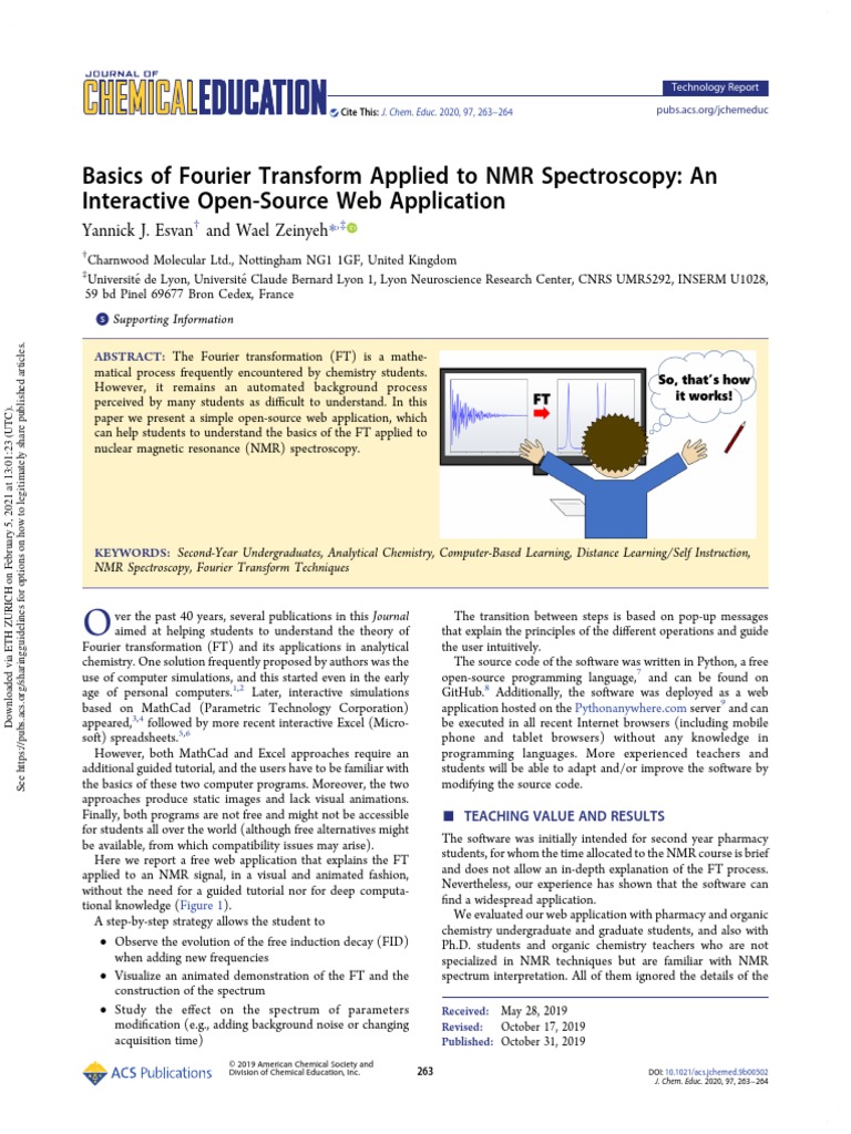 Fourier Transform Applied To NMR | PDF | Application Software | Nuclear ...