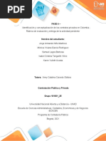 FASE 4 - Grupo 101001 - 25 Identificación y Conceptualización de Los Contratos Privados en Colombia - CONTRATACION PUBLICA