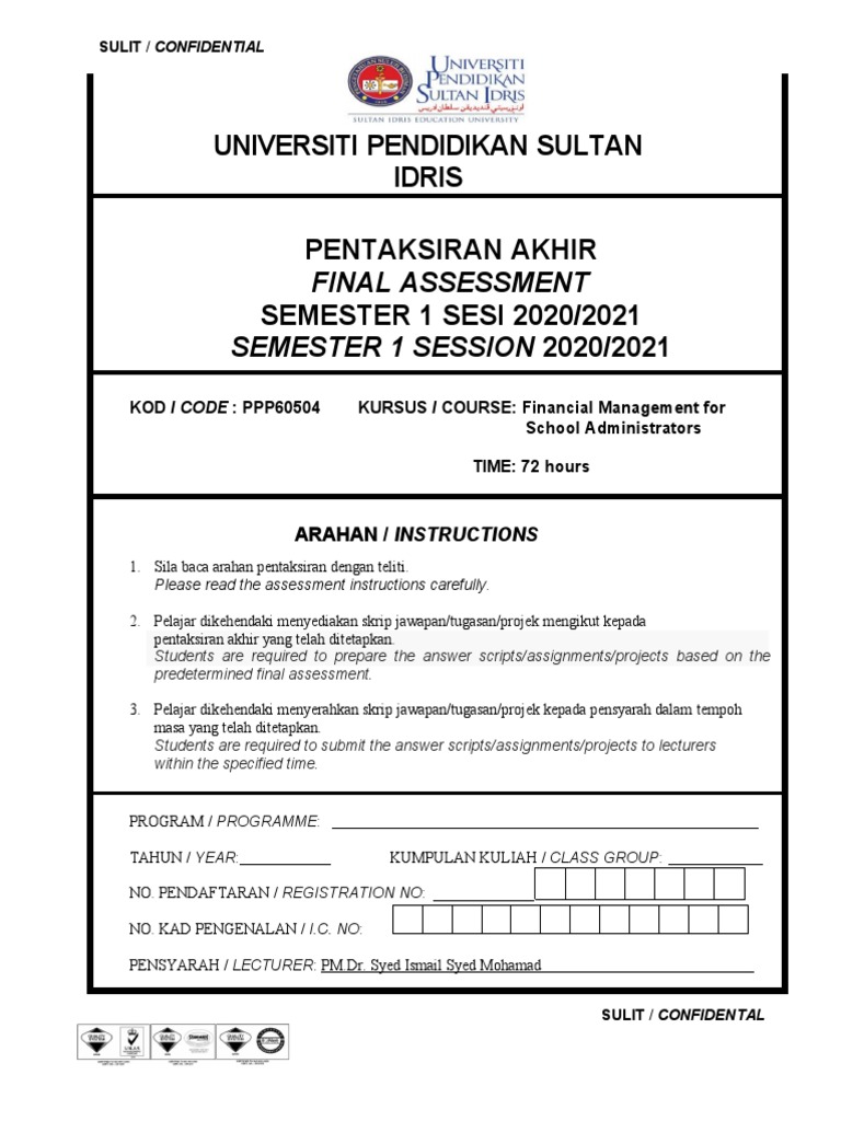 Final Assessment PPP60504 | PDF