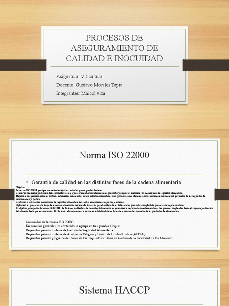 ISO 22000 y HACCP en Viticultura | PDF | Análisis de Riesgo y Puntos ...