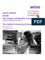 Catholic University of America Student Health Plan For 2021-22 School Year