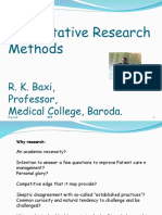 Quantitative Research Methods in Medicine - Dr. Baxi