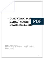 "Contribution of Lumad Women in Peacebuilding": Report Writing