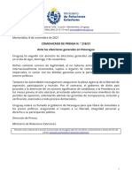 Comunicado Cancillería Elecciones en Nicaragua