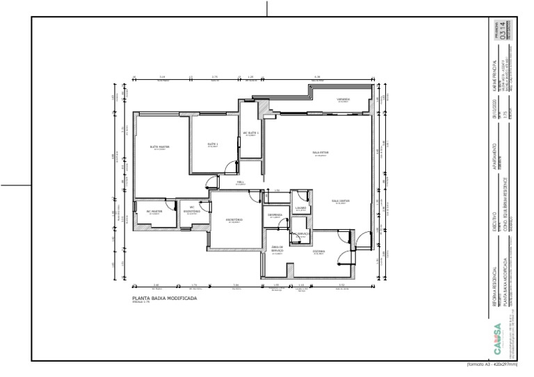 Planta baixa modificada de suíte master e escritório | PDF