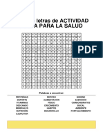 Sopa de Letras de Actividad Fisica para La Salud