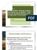 Stakeholder Relationships, Stakeholder Relationships, Social Responsibility, and Social Responsibility, and Corporate Governance Corporate Governance
