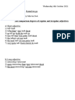 The Comparison Degrees of Regular and Irregular Adjectives 7A