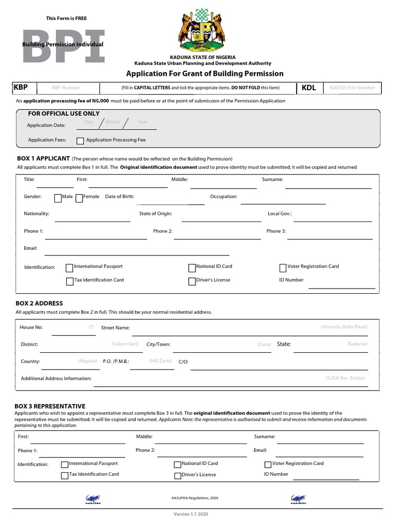 Building Permission Application Form | PDF | Identity Document | Document