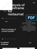 Analysis of Wireframe For Restaurant