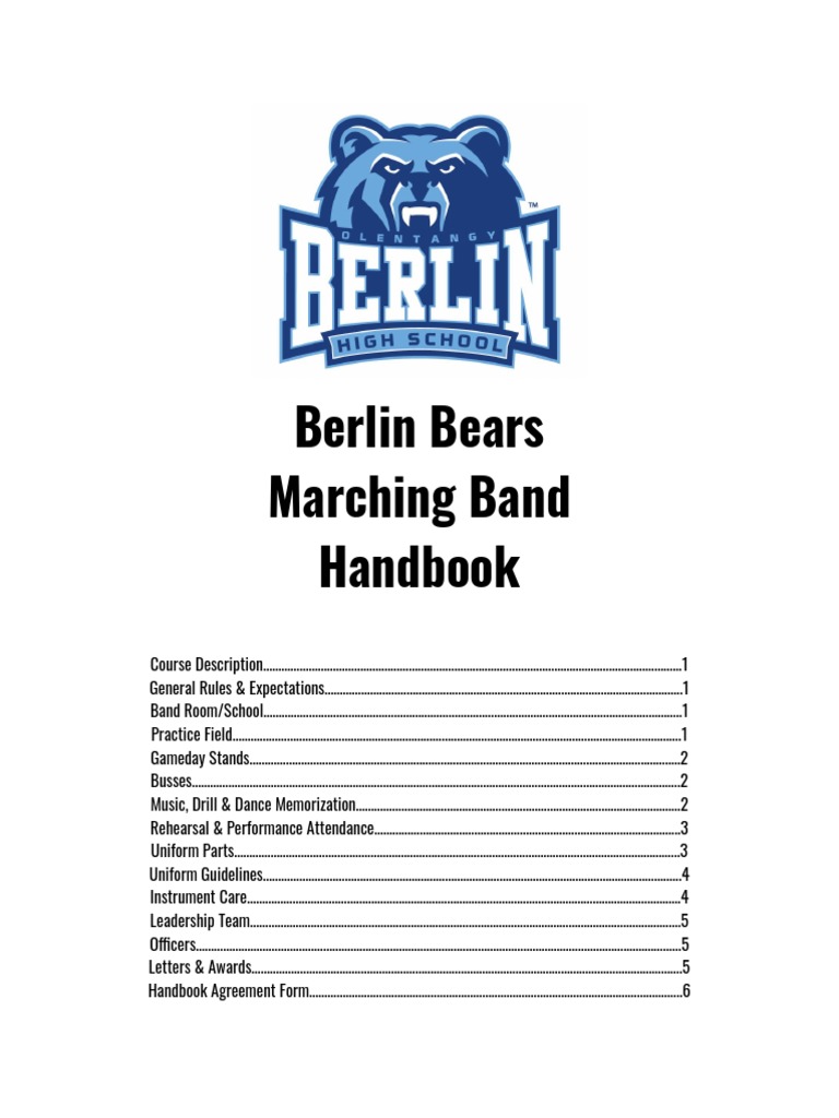 Obhs Marching Band Handbook PDF Clothing