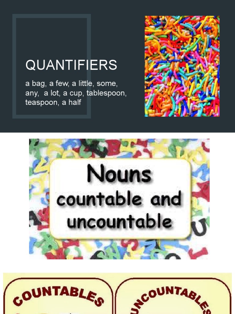 Quantifiers: A Bag, A Few, A Little, Some, Any, A Lot, A Cup ...
