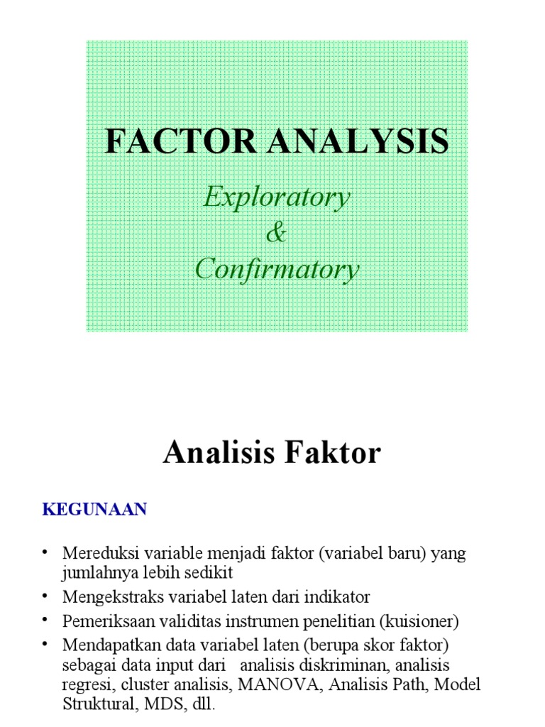 Factor Analysis | PDF