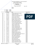 Student List: Id Number Name Course and Year