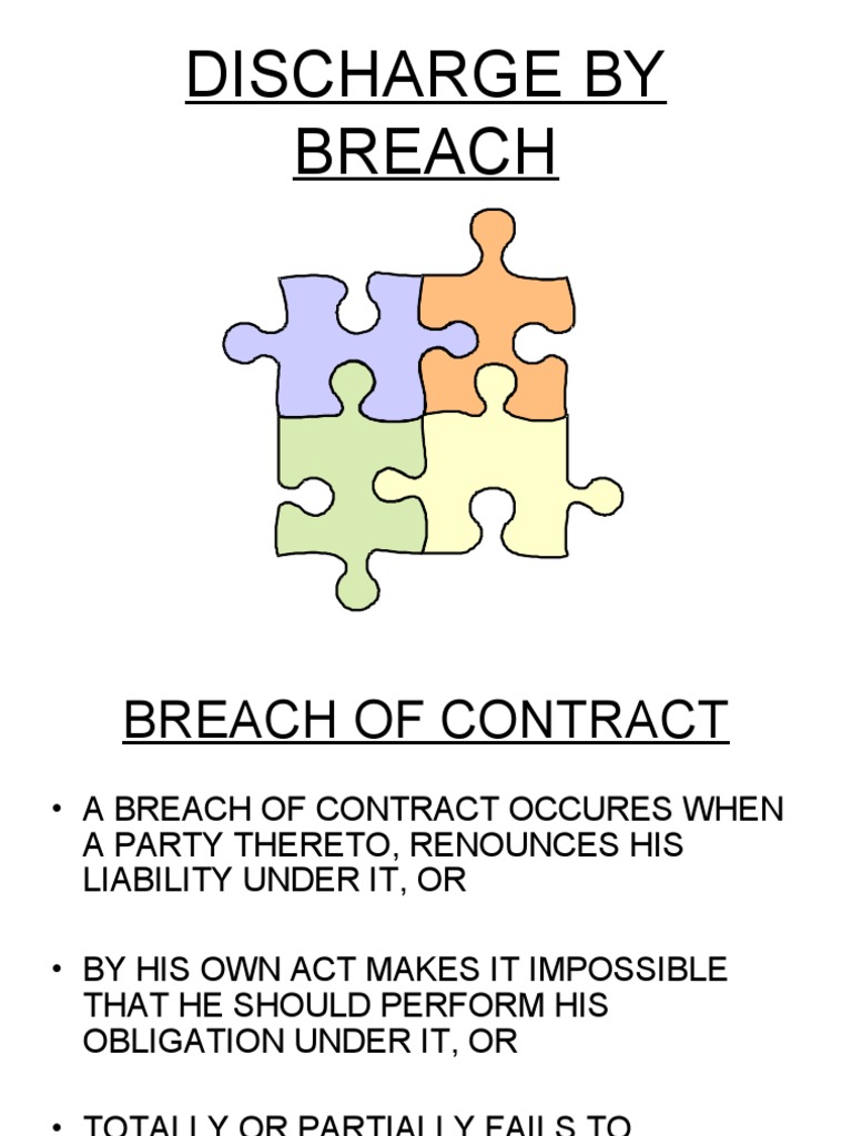 Discharge by Breach PDF Damages Breach Of Contract