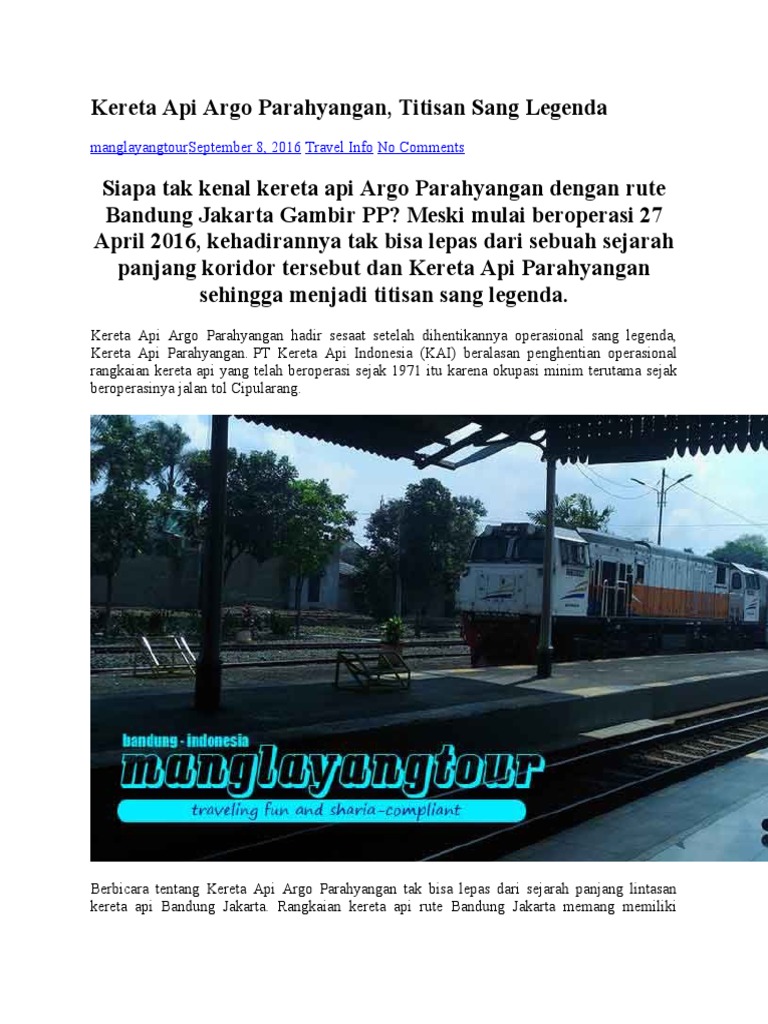 Kereta API Argo Parahyangan | PDF